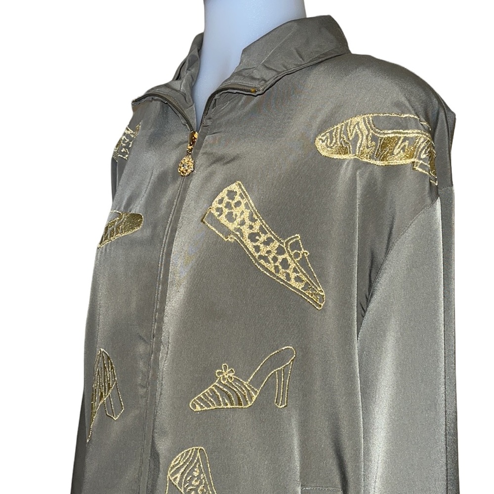 Vintage 90s MURELI Windbreaker Jacket~Embroidered SHOES~S~Y2K